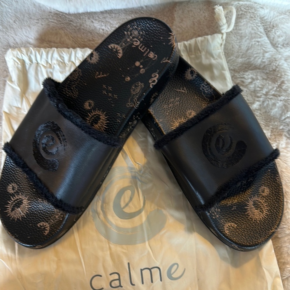 Johnny Was Black Sandals Luxury Comfort NWOT, size 10